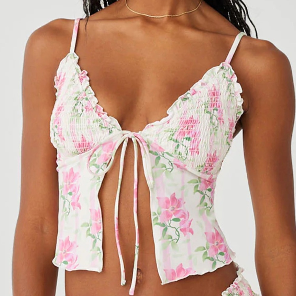 Frankie’s Bikinis Penelope Floral Tankini Bikini Top